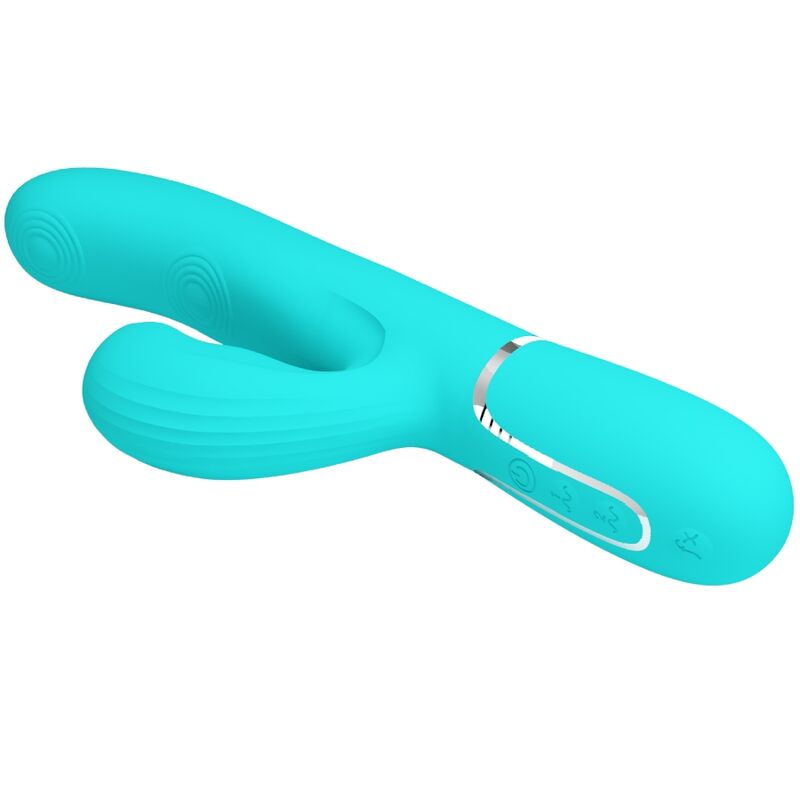 PRETTY LOVE - PERLITA MULTIFUNKTIONS 3-I-1 G-PUNKT VIBRATOR AQUA GRØN
