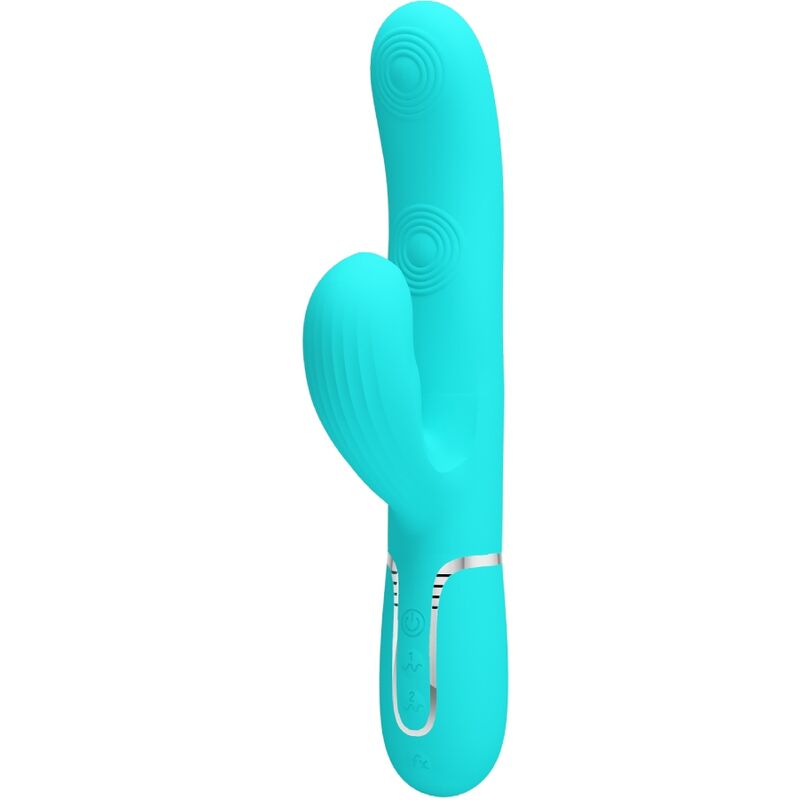 PRETTY LOVE - PERLITA MULTIFUNKTIONS 3-I-1 G-PUNKT VIBRATOR AQUA GRØN