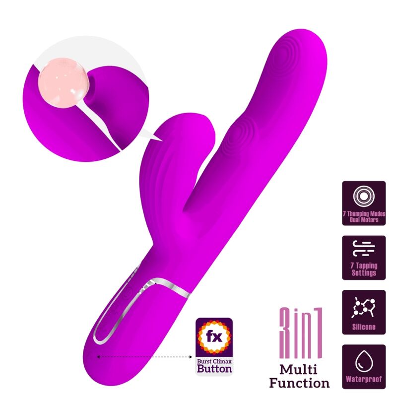 PRETTY LOVE - PERLITA MULTIFUNKTIONS 3-I-1 G-PUNKT VIBRATOR VIOLET