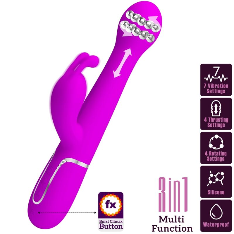 PRETTY LOVE - DEJON KANINVIBRATOR 3 I 1 MULTIFUNKTIONSVIOLET