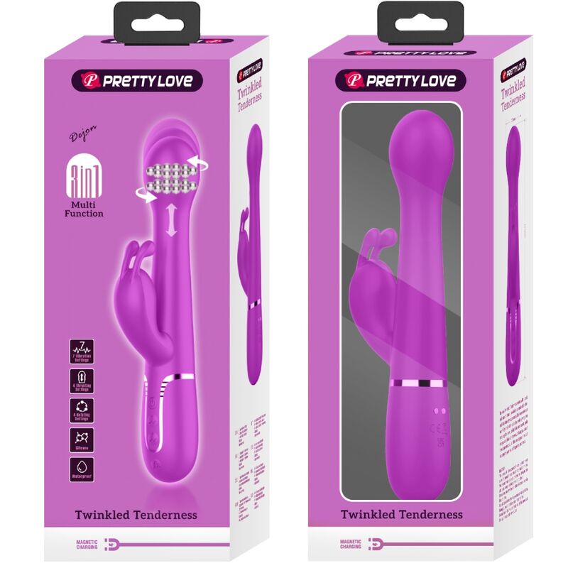PRETTY LOVE - DEJON KANINVIBRATOR 3 I 1 MULTIFUNKTIONSVIOLET