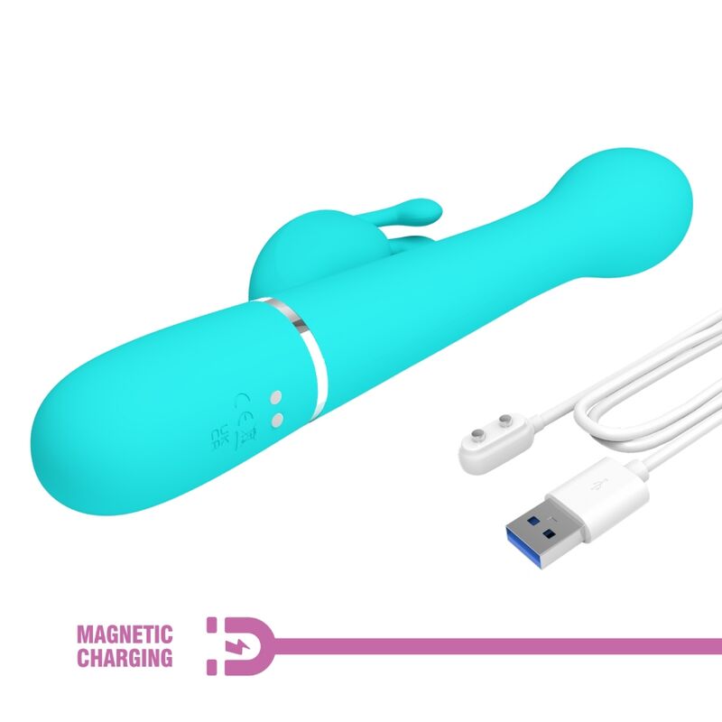 PRETTY LOVE - DEJON KANINVIBRATOR 3 I 1 MULTIFUNKTION AQUA GRØN