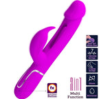 PRETTY LOVE - KAMPAS KANIN 3 I 1 MULTIFUNKTIONSVIBRATOR MED TUNGE FUCHSIA