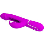 PRETTY LOVE - KAMPAS KANIN 3 I 1 MULTIFUNKTIONSVIBRATOR MED TUNGE FUCHSIA