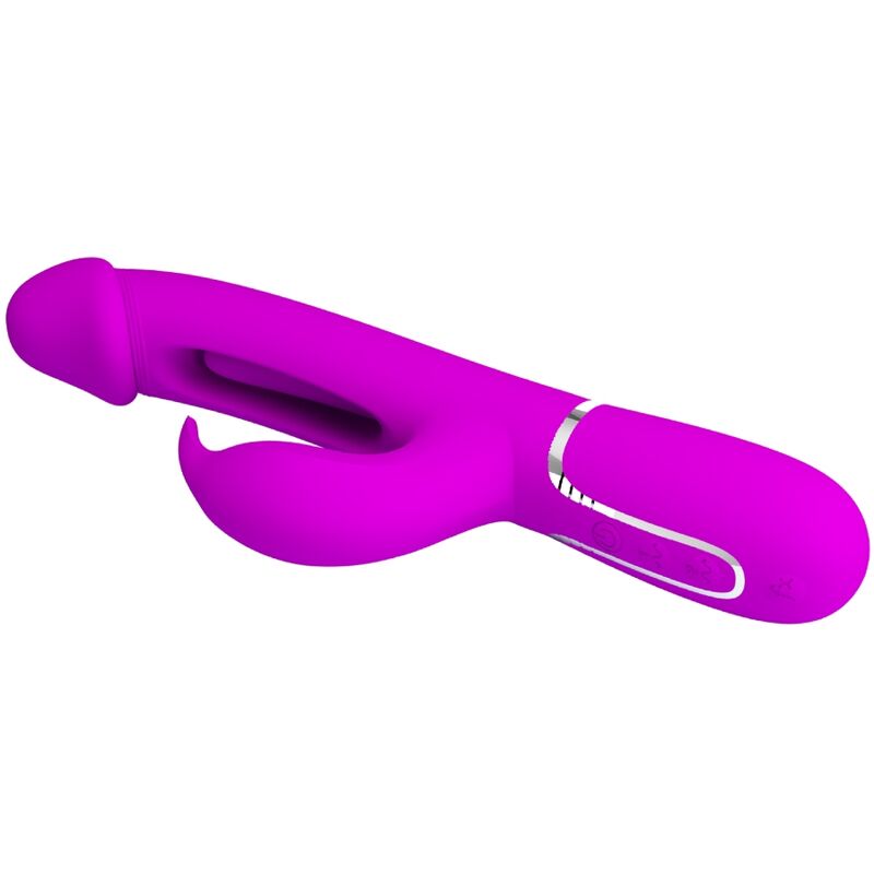 PRETTY LOVE - KAMPAS KANIN 3 I 1 MULTIFUNKTIONSVIBRATOR MED TUNGE FUCHSIA