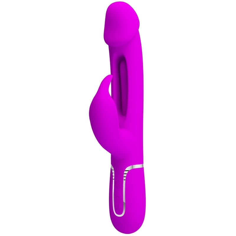 PRETTY LOVE - KAMPAS KANIN 3 I 1 MULTIFUNKTIONSVIBRATOR MED TUNGE FUCHSIA