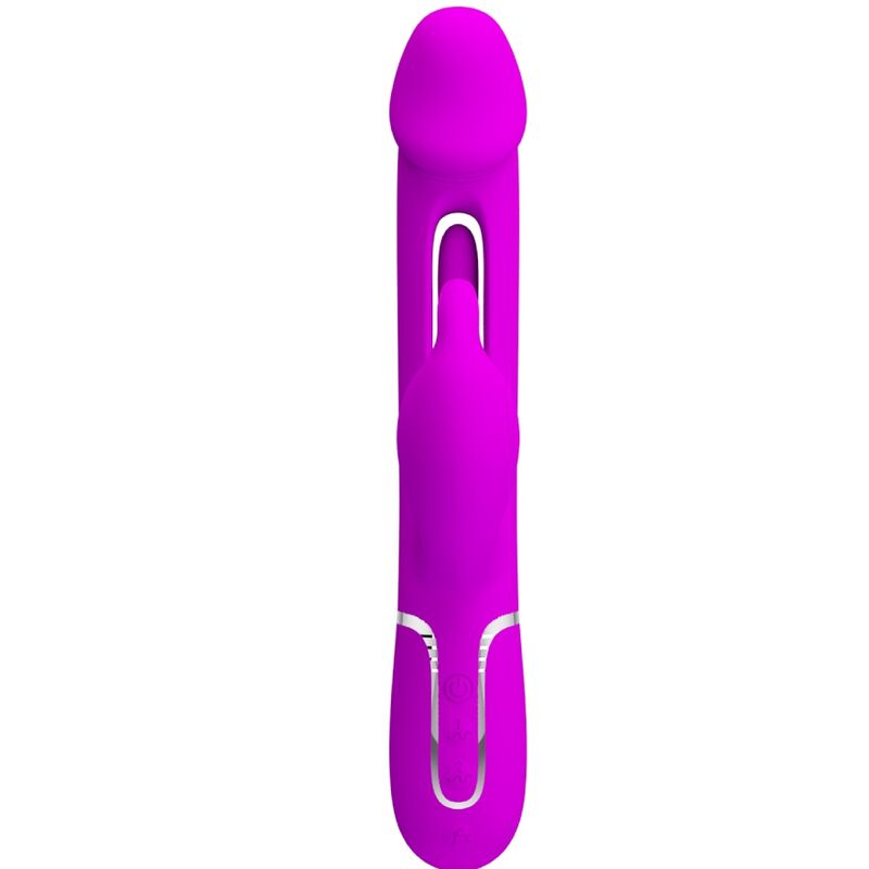 PRETTY LOVE - KAMPAS KANIN 3 I 1 MULTIFUNKTIONSVIBRATOR MED TUNGE FUCHSIA