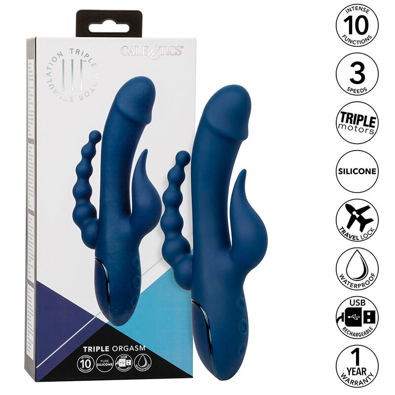 CALEXOTICS - VIBRATOR TRIPLE ORGASME BLÅ
