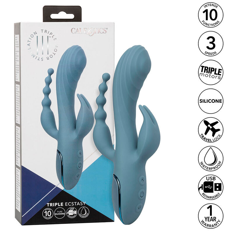 CALEXOTICS - VIBRATOR TRIPLE ECSTASY GRÅ