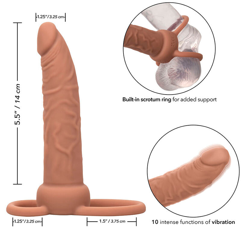 CALEXOTICS - PERFORMANCE MAXX GENOPLADELIG DUAL PENETRATOR BRUN HUD