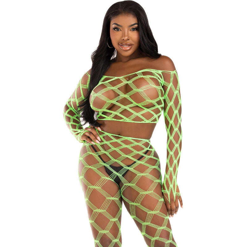 LEG AVENUE - TOP & LEGGINGS HARDCORE GRØN