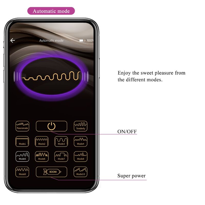 PRETTY LOVE - NYMFEVIBRERENDE ÆG APP-KONTROLLERET LILA