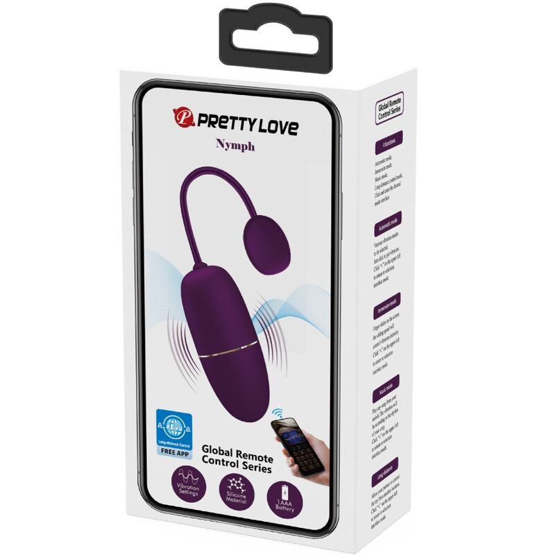 PRETTY LOVE - NYMFEVIBRERENDE ÆG APP-KONTROLLERET LILA