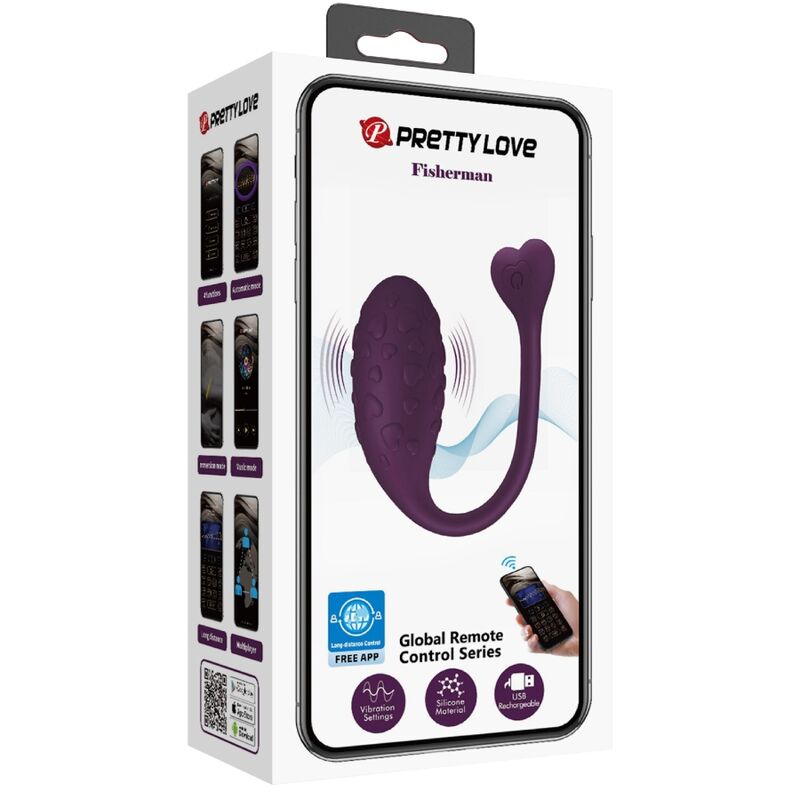 PRETTY LOVE - FISHERMAN APP-KONTROLLERET VIBRERENDE ÆG LILA