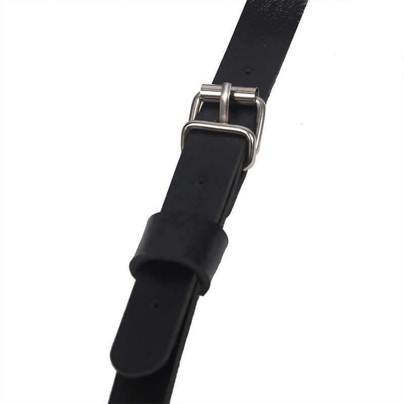 SUBBLIME - BODY HARNESS JUSTERBARE STROPPE LÆDER SORT ÉN STØRRELSE