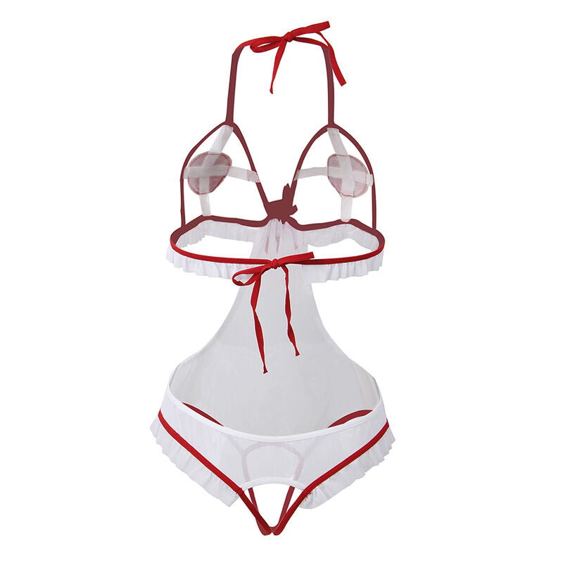 SUBBLIME - SEXET SYGEPLEJERSKEKOSTUME MED SKRIDT L/XL