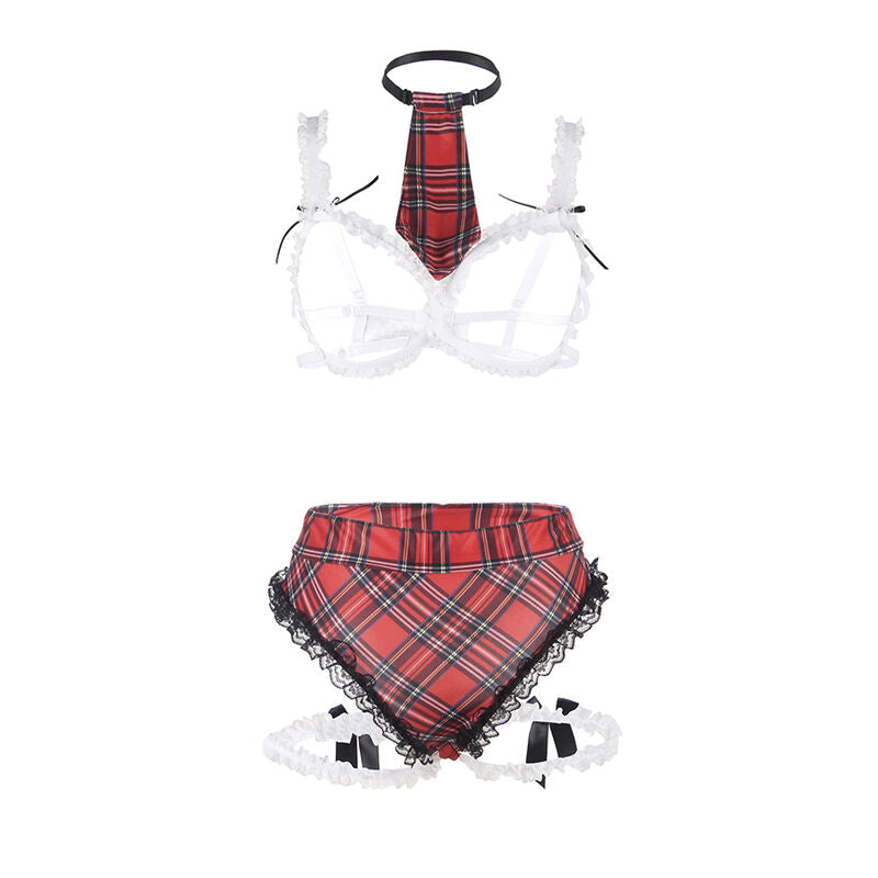 SUBBLIME - SEXET SKOLEPIGEKOSTUME MED BH L/XL