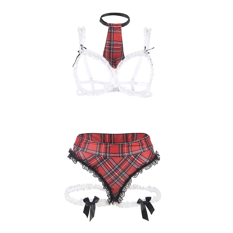 SUBBLIME - SEXET SKOLEPIGEKOSTUME MED BH L/XL