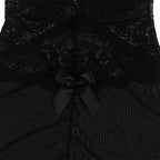 SUBBLIME - BABYDOLL TYLSTOF MED BLONDE OG BLOMSTERDETALJER SORT S/M