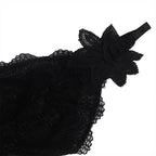 SUBBLIME - BABYDOLL TYLSTOF MED BLONDE OG BLOMSTERDETALJER SORT S/M