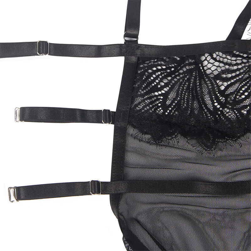 SUBBLIME - BABYDUKKEN MED JUSTERBARE BLONDE STROPPE SORT L/XL