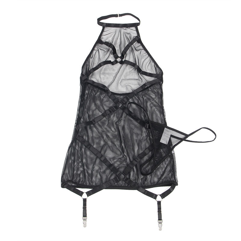 SUBLLIME - TRANSPARENT HALTER NECK DRESS BLACK L/XL