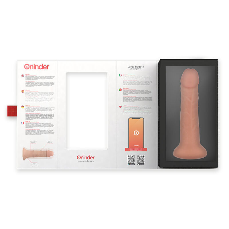 ONINDER - STOR BOGOTÁ VIBRATOR DILDO 9 HASTIGHEDER NATURLIG 22 CM -O- 4,5 CM - GRATIS APP