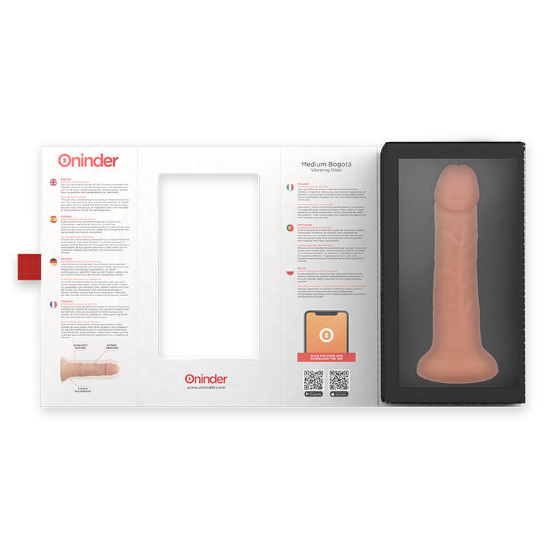 ONINDER - MEDIUM BOGOTÁ VIBRATOR DILDO 9 HASTIGHEDER NATURLIG 20 CM -O- 4,2 CM - GRATIS APP