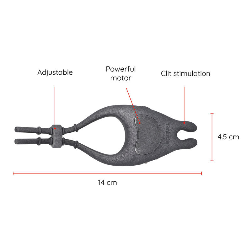 ONINDER - PAMPA GENOPLADELIG JUSTERBAR VIBRATORING MED KLITORISSTIMULATOR 10 HASTIGHEDER - GRATIS APP