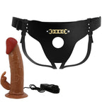 PRETTY LOVE - MARION HARNESS UNIVERSAL TRUSSER MED VIBRATIONSDILDO 19 CM BRUN