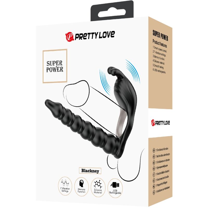 PRETTY LOVE - BLACKNEY PENIS RING MED SORT VIBRATORPLUG