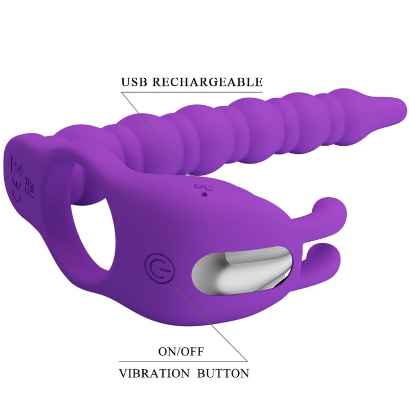PRETTY LOVE - BLACKNEY PENIS RING MED LILLA VIBRATORPLUG