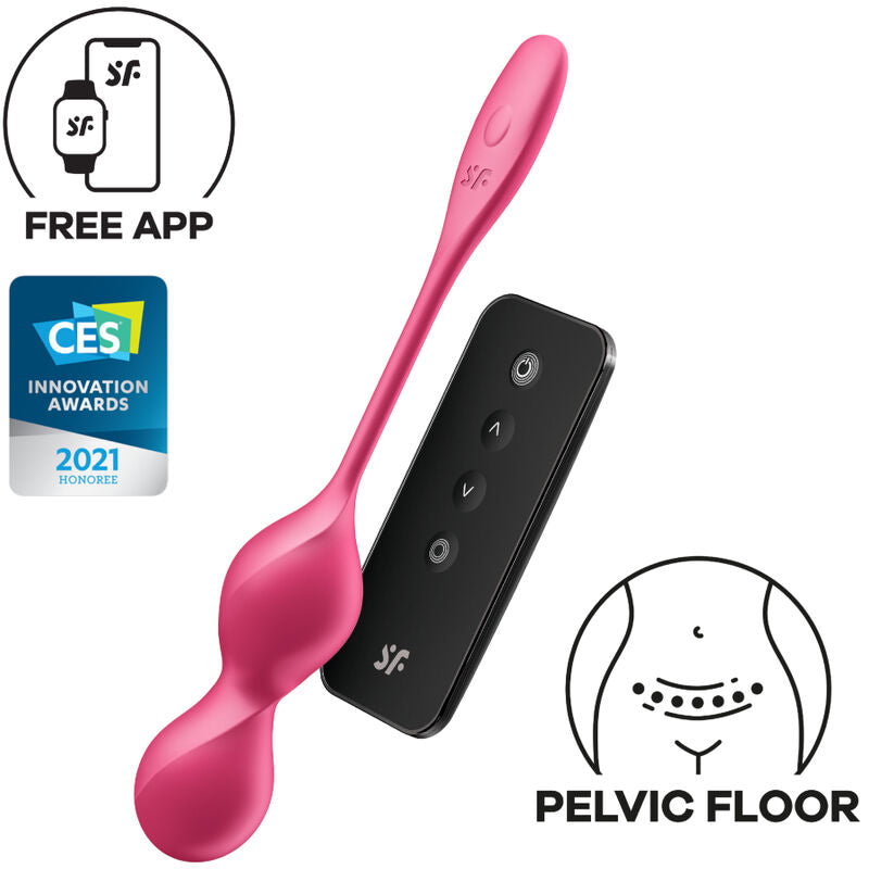 SATISFYER - LOVE BIRDS 2 VIBRERENDE KEGELBOLLER + GRATIS APP