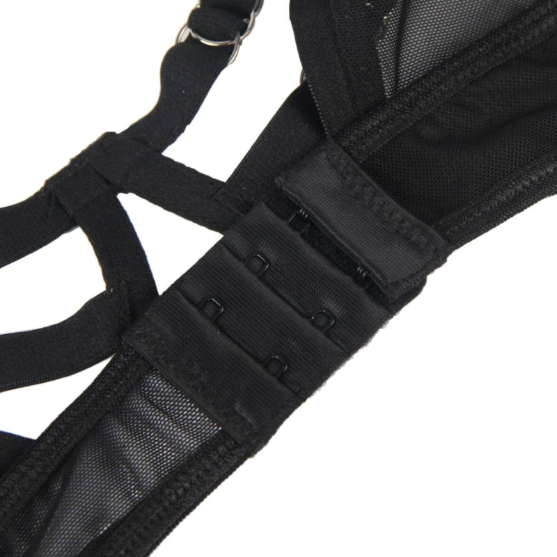 SUBBLIME - TO-DELT SÆT MED TRANSPARENT BH OG S/M STRIPS