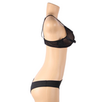 SUBBLIME - TO-DELT SÆT MED TRANSPARENT BH OG S/M STRIPS