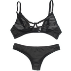 SUBBLIME - TO-DELT SÆT MED TRANSPARENT BH OG S/M STRIPS