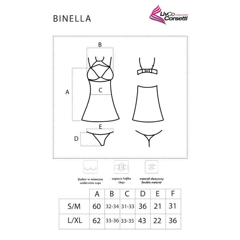 LIVCO CORSETTI FASHION - BINELLA SÆT BABYDOLL + TONG SORT