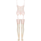 LIVCO CORSETTI FASHION - PERSINNE PEACH SET CORSET + PANTY + STOCKINGS