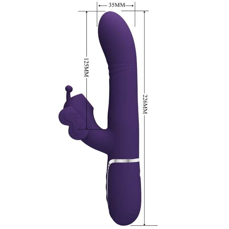 PRETTY LOVE - MULTIFUNKTIONS KANINVIBRATOR 4 I 1 SOMMERFLUG LILLA