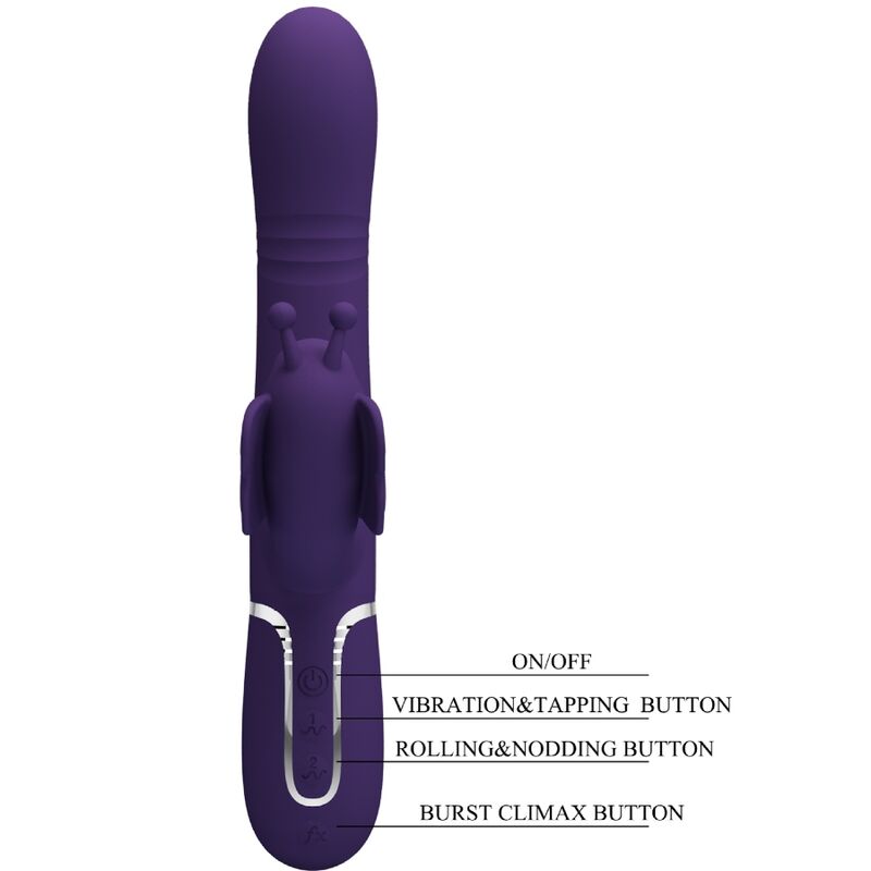PRETTY LOVE - MULTIFUNKTIONS KANINVIBRATOR 4 I 1 SOMMERFLUG LILLA
