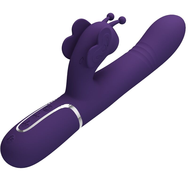 PRETTY LOVE - MULTIFUNKTIONS KANINVIBRATOR 4 I 1 SOMMERFLUG LILLA