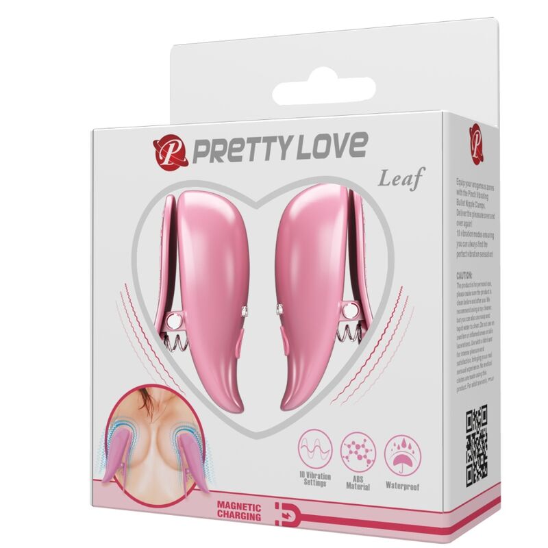 PRETTY LOVE - BLADVIBRERENDE BRYSTVOVNEKLEMMER PINK