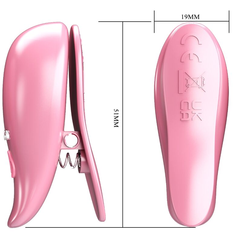 PRETTY LOVE - BLADVIBRERENDE BRYSTVOVNEKLEMMER PINK