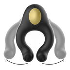 ARMONY - SILIKONE VIBRATORRING 3 MOTORER GENOPLADELIG SORT - GULD