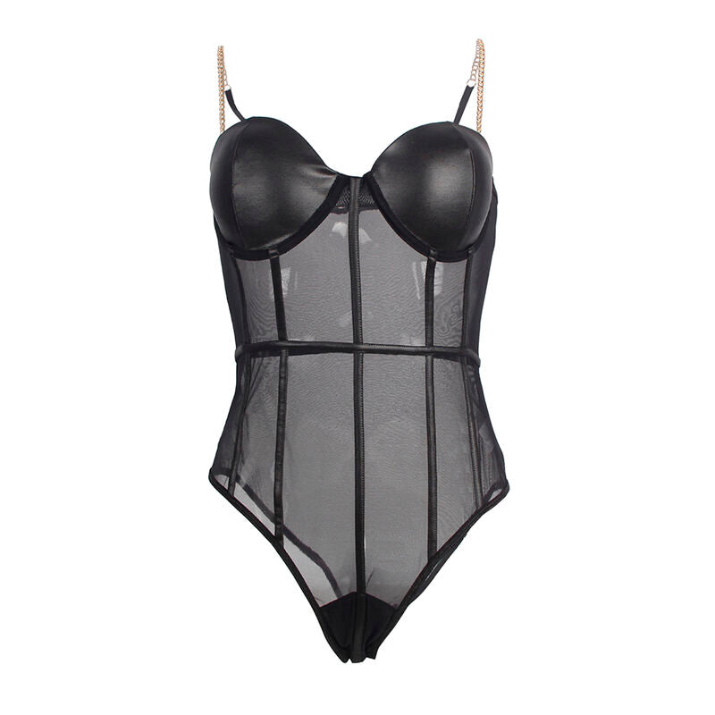SUBBLIME - SORTE KÆDESELSÆLER BODYSUIT S/M