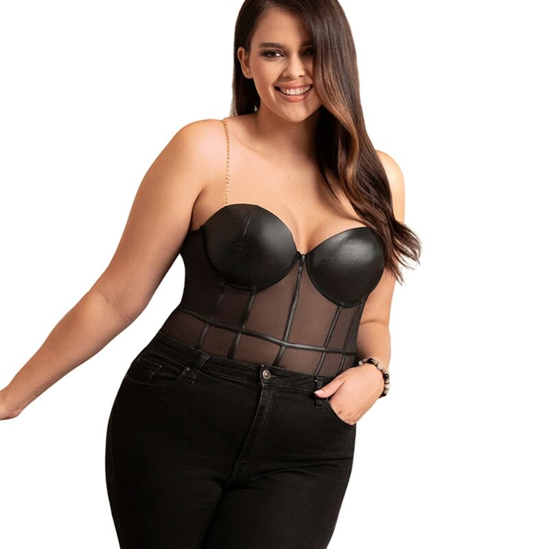 SUBBLIME - SORTE KÆDESELSÆLER BODYSUIT L/XL