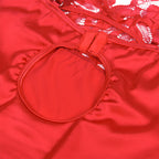 SUBBLIME - SATIN BABYDUKKEN MED BLONDE RØD S/M
