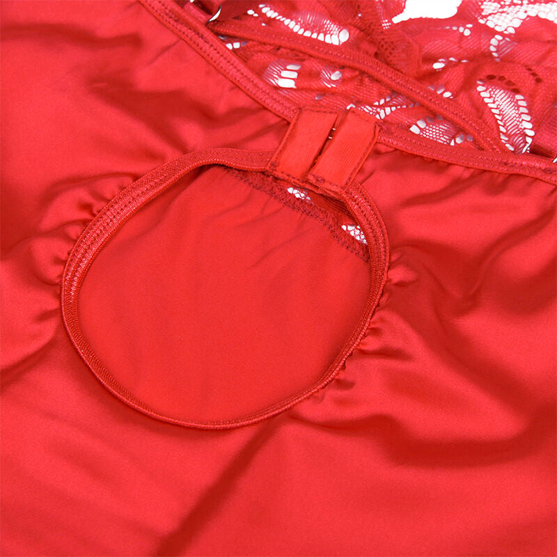 SUBBLIME - SATIN BABYDUKKEN MED BLONDE RØD S/M
