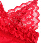 SUBBLIME - SATIN BABYDUKKEN MED BLONDE RØD S/M