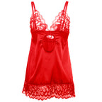 SUBBLIME - SATIN BABYDUKKEN MED BLONDE RØD S/M